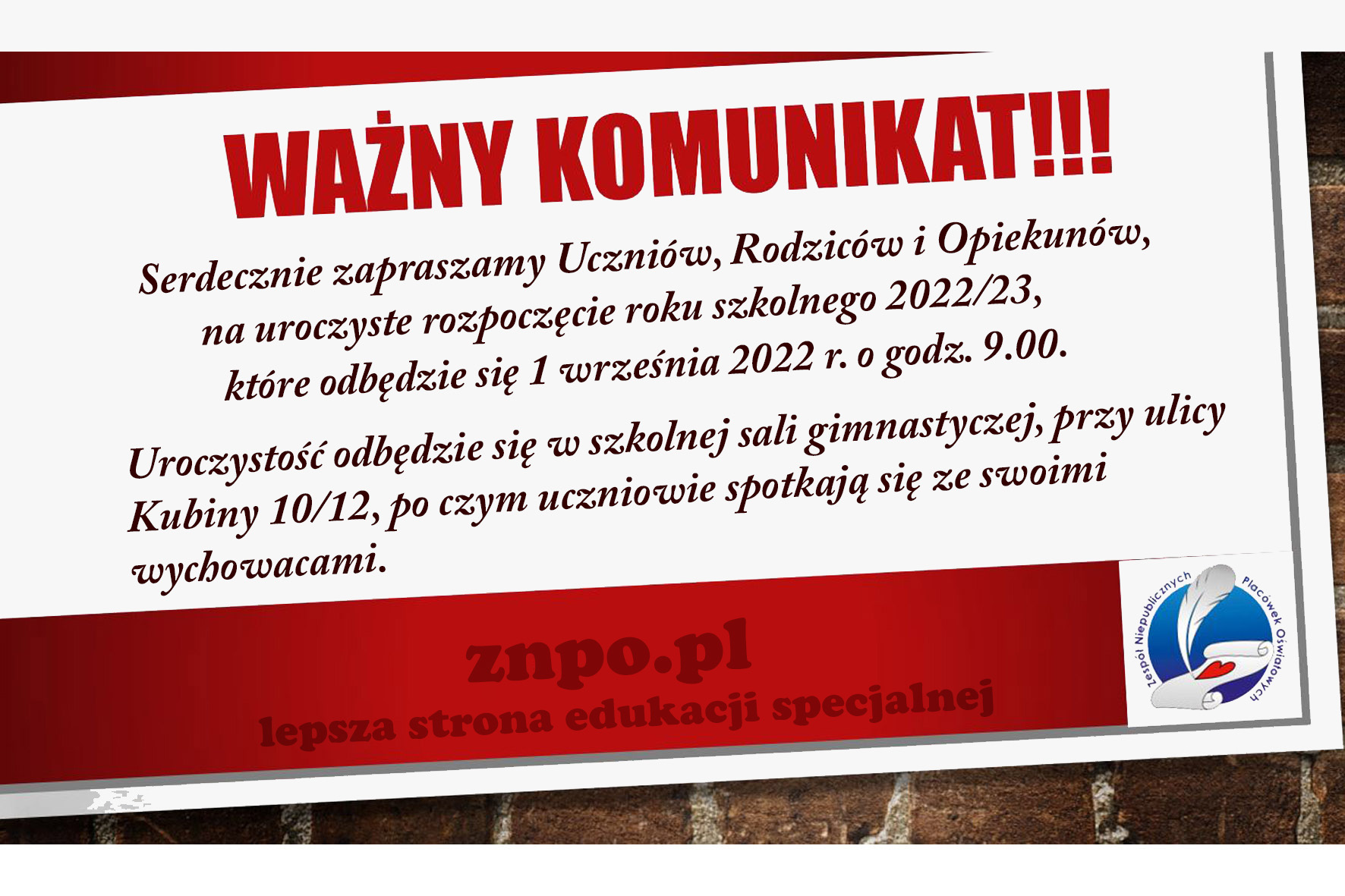 Uroczyste rozpoczęcie roku szkolnego 2022/23